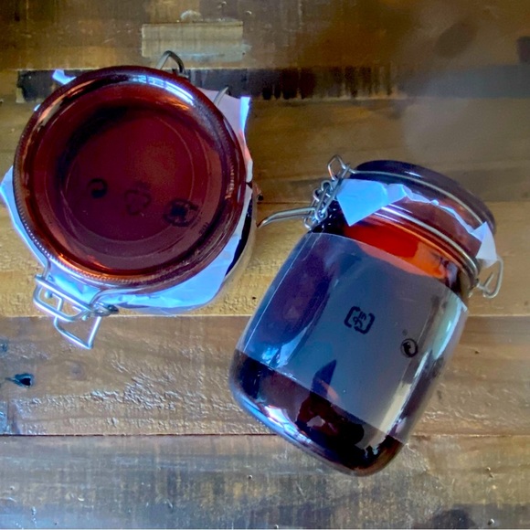 IKEA Kitchen Set Of Two Ikea Airtight Amber Glass Canisters